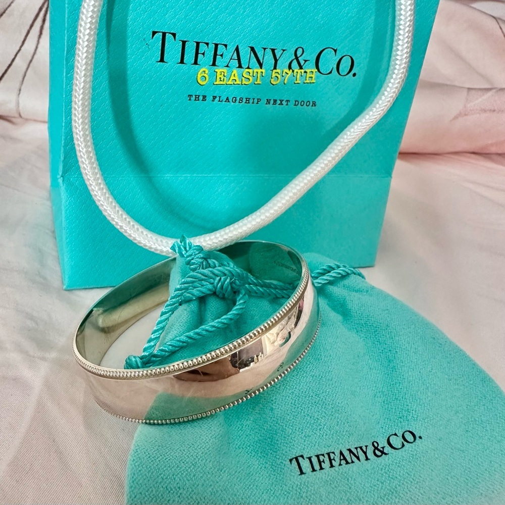 Tiffany & Co Beaded Edge Milgrain Bangle Bracelet